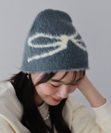 【SALE】リボンシャギービーニー【ネコポス】 【SALE】リボンシャギービーニー【ネコポス】