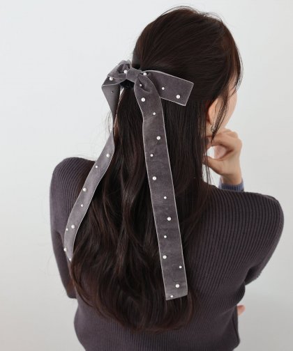 パールベロアリボンシュシュ パールベロアリボンシュシュ