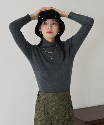 【TIME SALE】ウール混ベーシックタートルニット 【TIME SALE】ウール混ベーシックタートルニット