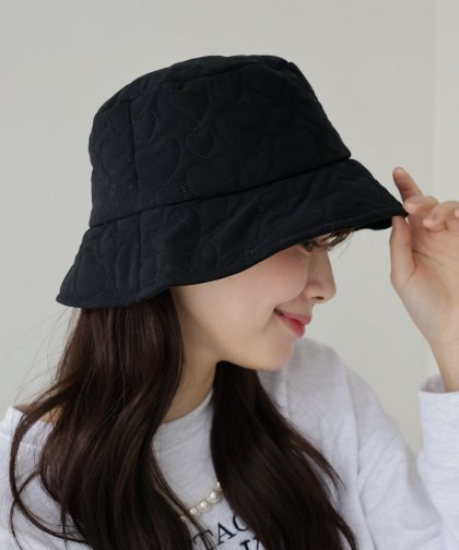 【SALE】ハートキルティングバケットハット 【SALE】ハートキルティングバケットハット