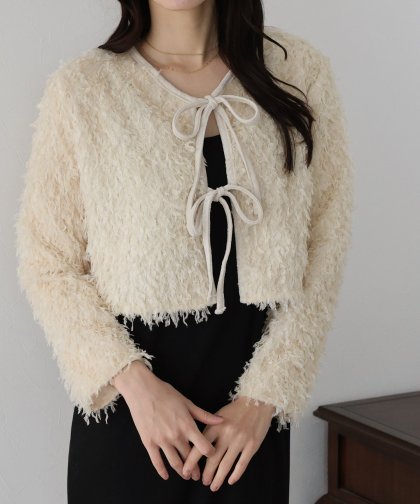 【SALE】フェザーリボンカーディガン 【SALE】フェザーリボンカーディガン
