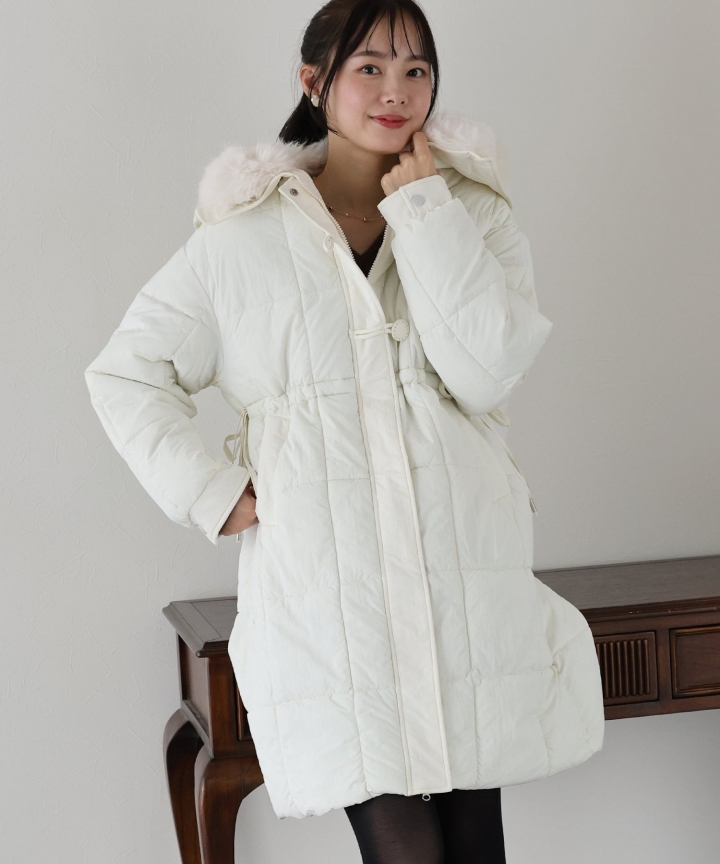 【TIME SALE】ウェストマークファー衿ロングダウン