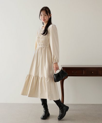 ベロアシャーリングワンピース ベロアシャーリングワンピース