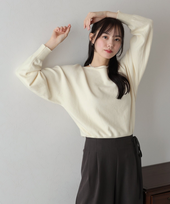 【SALE】ボートネックドルマンニット 【SALE】ボートネックドルマンニット