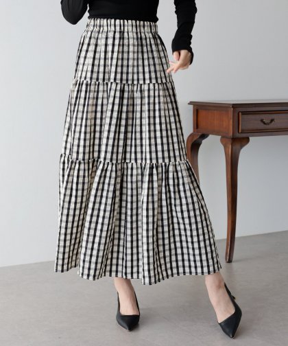 【SALE】チェックティアードスカート 【SALE】チェックティアードスカート