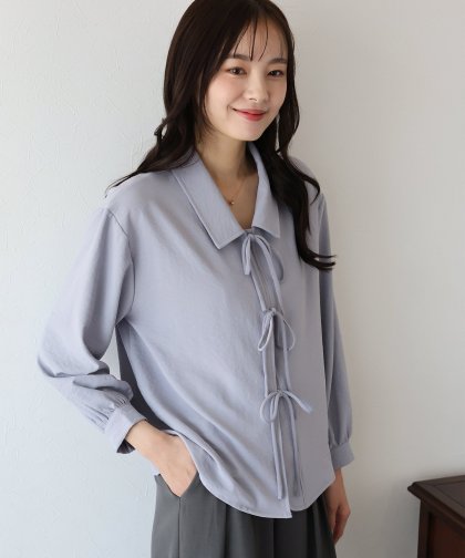 【SALE】フロントリボンブラウス【ネコポス】