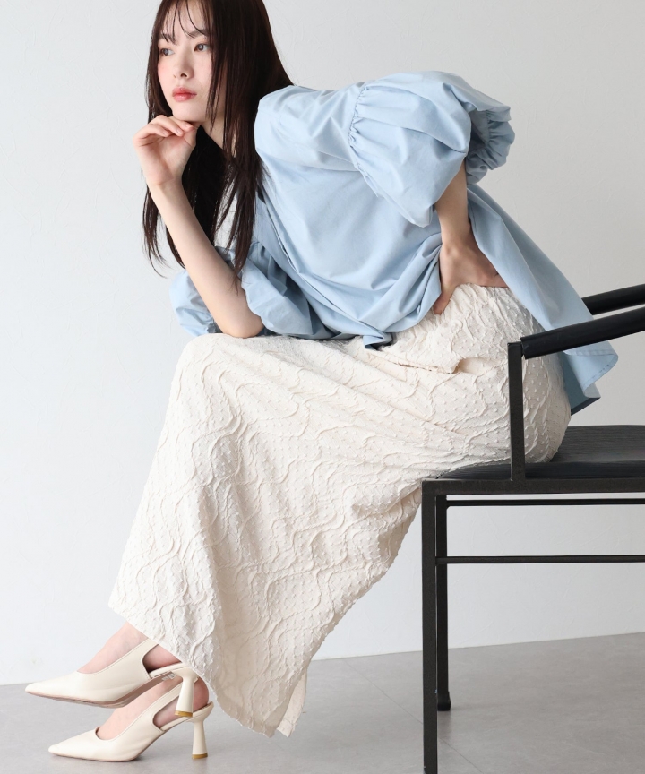 【TIME SALE】ラインフクレジャガードタイトスカート[J by blue]