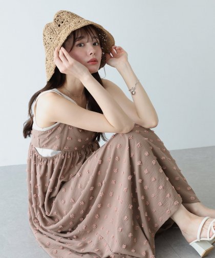 【SALE】ドットジャガードキャミワンピース 【SALE】ドットジャガードキャミワンピース