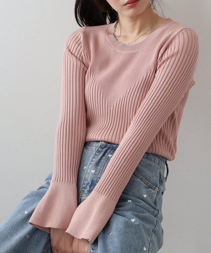 【SALE】切替デザインリブニット 【SALE】切替デザインリブニット
