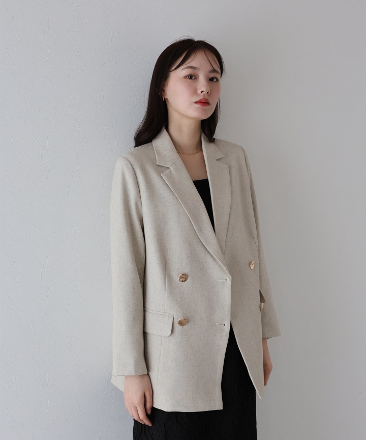 ニュアンスボタンダブルジャケット[J by blue]