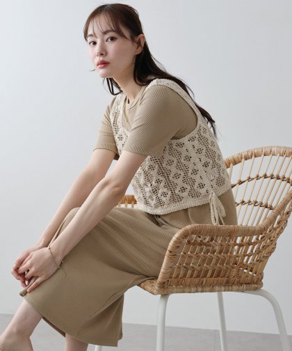 【SALE】クロシェベスト&ワンピースセット 【SALE】クロシェベスト&ワンピースセット