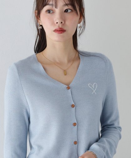 【SALE】ハート刺繍カーディガン 【SALE】ハート刺繍カーディガン