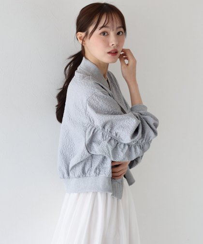 【TIME SALE】フラワージャガードブルゾン 【TIME SALE】フラワージャガードブルゾン