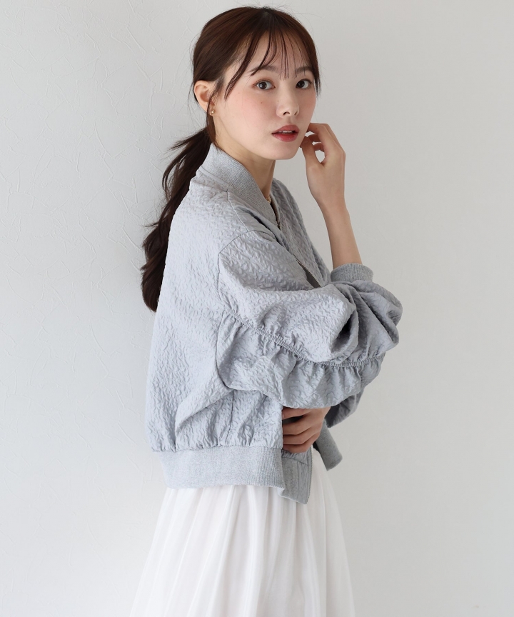 【TIME SALE】フラワージャガードブルゾン