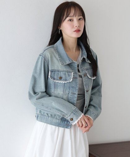 ピコレースデニムジャケット ピコレースデニムジャケット