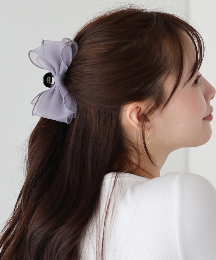 オーガンジーリボンバンスクリップ