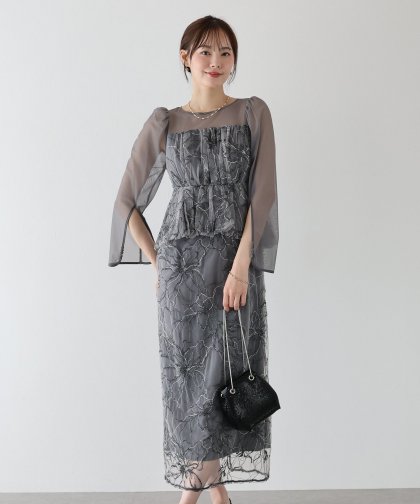 【TIME SALE】レースペプラムパーティードレス 【TIME SALE】レースペプラムパーティードレス