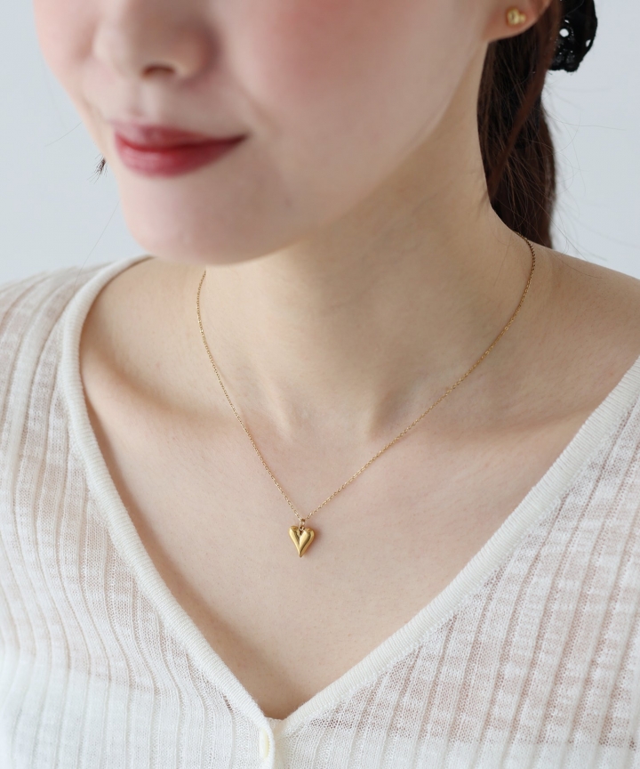 ミニハートネックレス / サージカルステンレス【ネコポス】