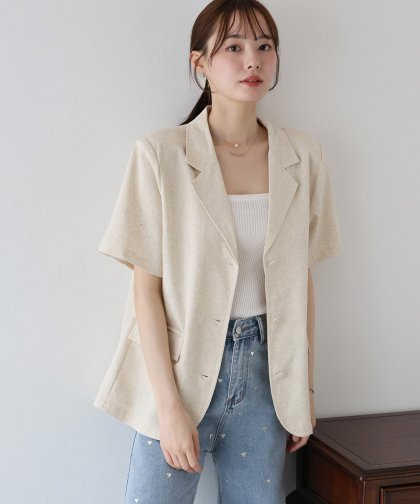 【TIME SALE】半袖リネンジャケット 【TIME SALE】半袖リネンジャケット