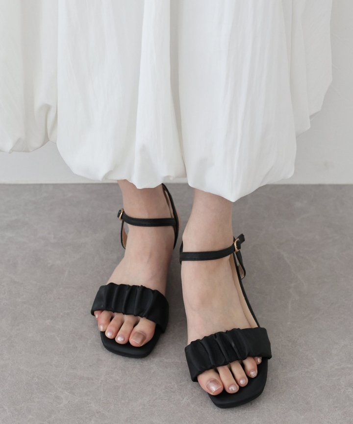 【TIME SALE】ギャザーストラップサンダル
