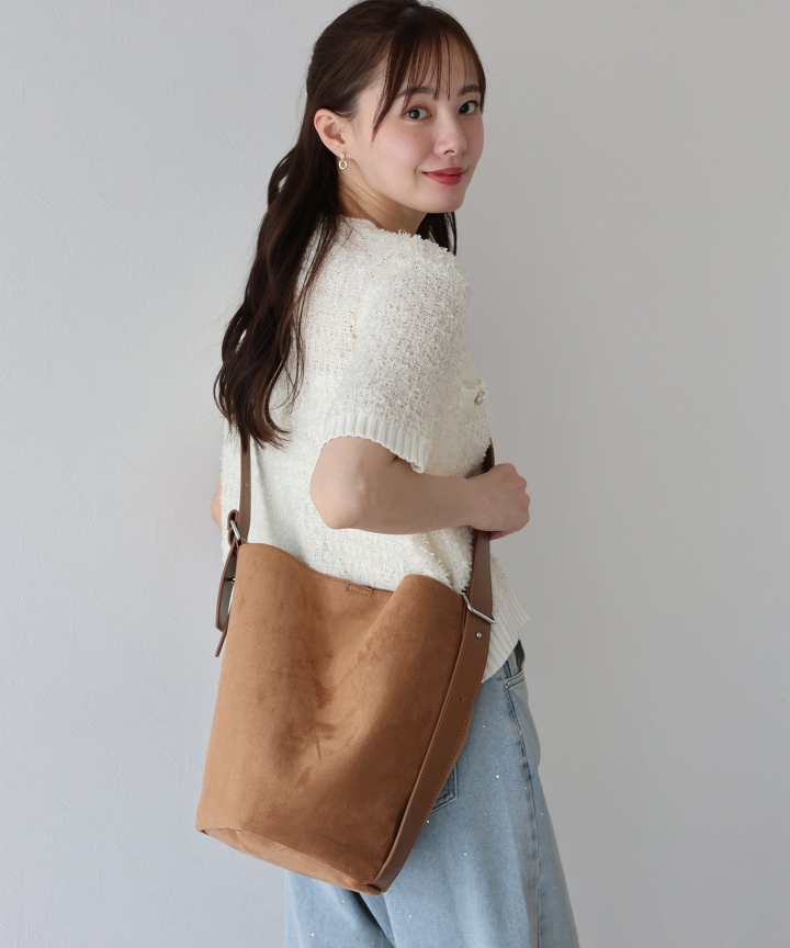 スウェードバケツバッグ