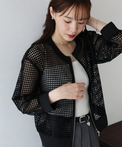 【SALE】スクエアメッシュブルゾン 【SALE】スクエアメッシュブルゾン
