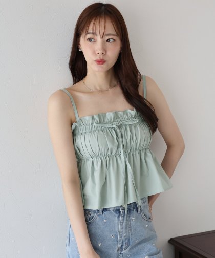 【SALE】リボンべプラムキャミソール【ネコポス】 【SALE】リボンべプラムキャミソール【ネコポス】