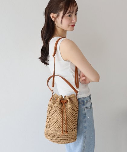 【TIME SALE】クロシェ2WAYかごバッグ 【TIME SALE】クロシェ2WAYかごバッグ