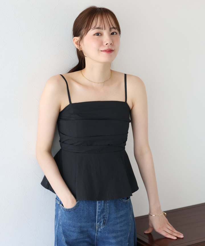 【SALE】タックペプラムビスチェ【ネコポス】 【SALE】タックペプラムビスチェ【ネコポス】