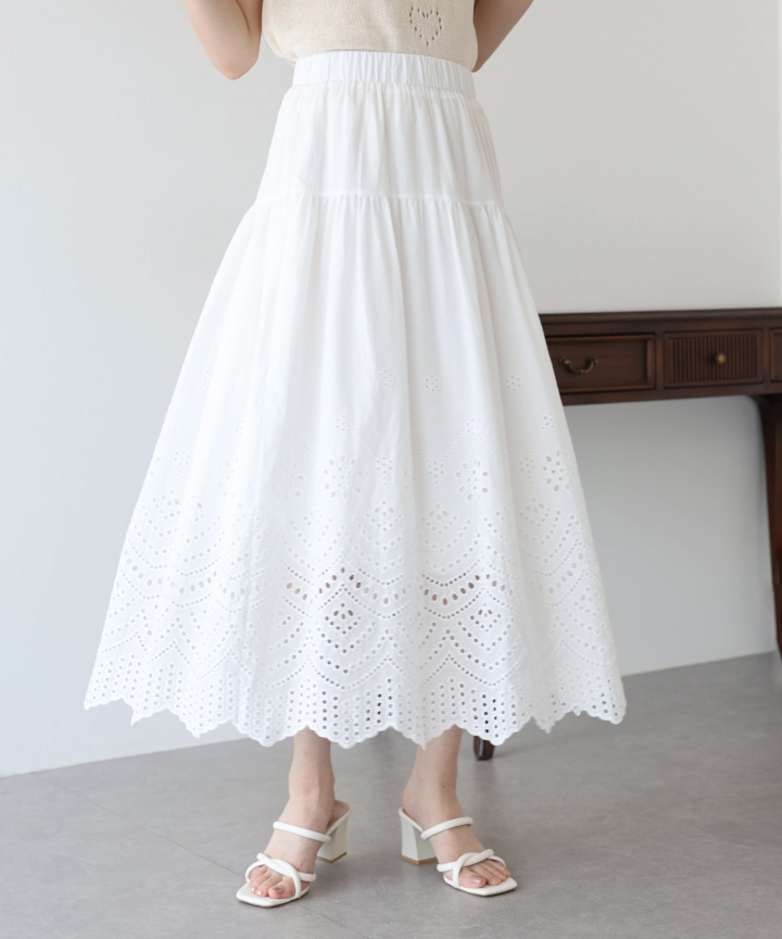 【SALE】コットンレーススカート