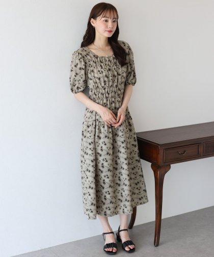 【TIME SALE】パフ袖プリントワンピース 【TIME SALE】パフ袖プリントワンピース