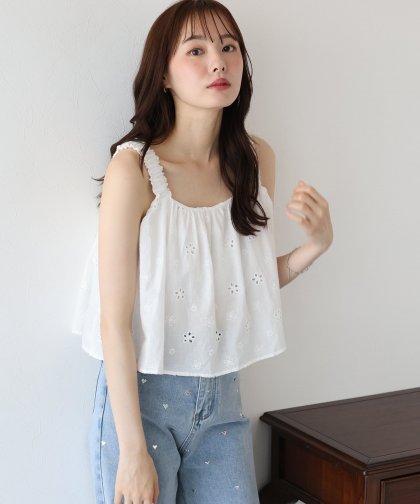 【SALE】コットンレースキャミブラウス【ネコポス】 【SALE】コットンレースキャミブラウス【ネコポス】