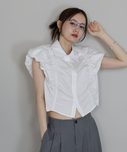 【TIME SALE】ギャザーブラウス[J by blue]【ネコポス】