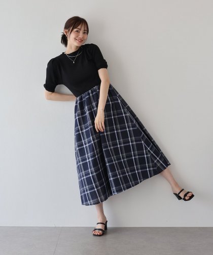 【SALE】チェックドッキングワンピース 【SALE】チェックドッキングワンピース