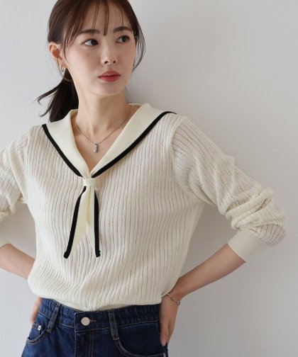 【TIME SALE】セーラーカラーニット 【TIME SALE】セーラーカラーニット