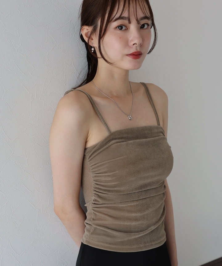 【TIME SALE】シアーベロアキャミソール【ネコポス】 【TIME SALE】シアーベロアキャミソール【ネコポス】