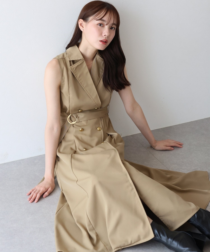 【TIME SALE】トレンチジレワンピース