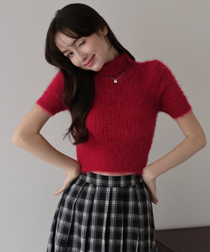 【TIME SALE】ハイネックシャギーニット