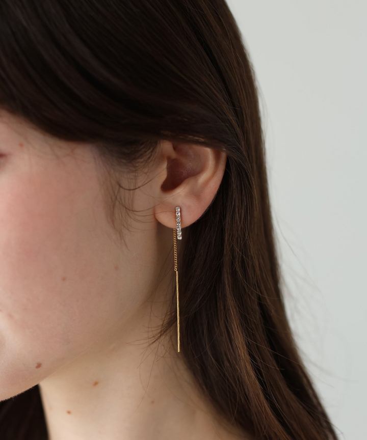 ビジューバーロングピアス【ネコポス】