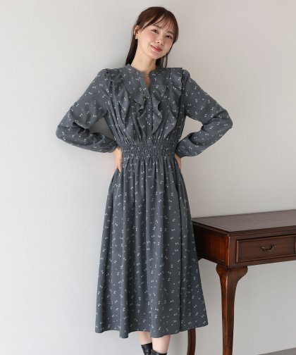 【TIME SALE】フラワープリントフリルワンピース 【TIME SALE】フラワープリントフリルワンピース