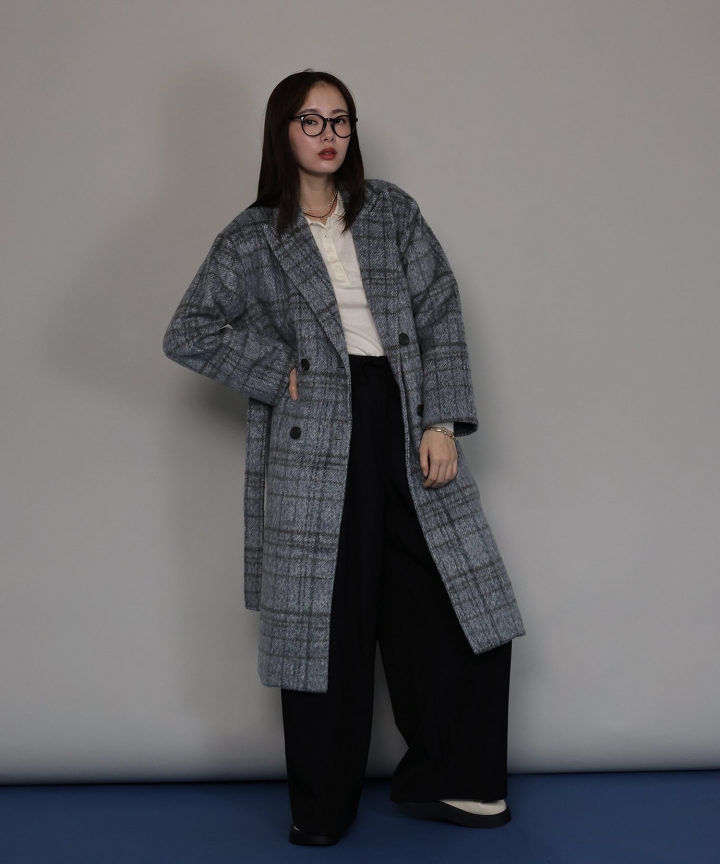 【TIME SALE】[ J by blue ]チェックロングコート