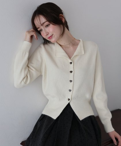 リボンハートボタンニット リボンハートボタンニット