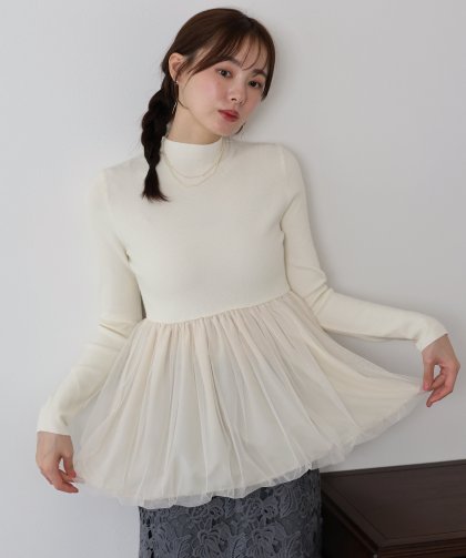 【TIME SALE】バルーンチュールドッキングニット 【TIME SALE】バルーンチュールドッキングニット