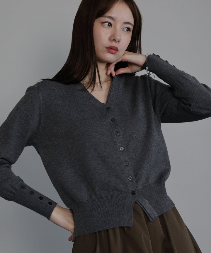 フェイクレイヤードニットカーディガン[ J by blue ]