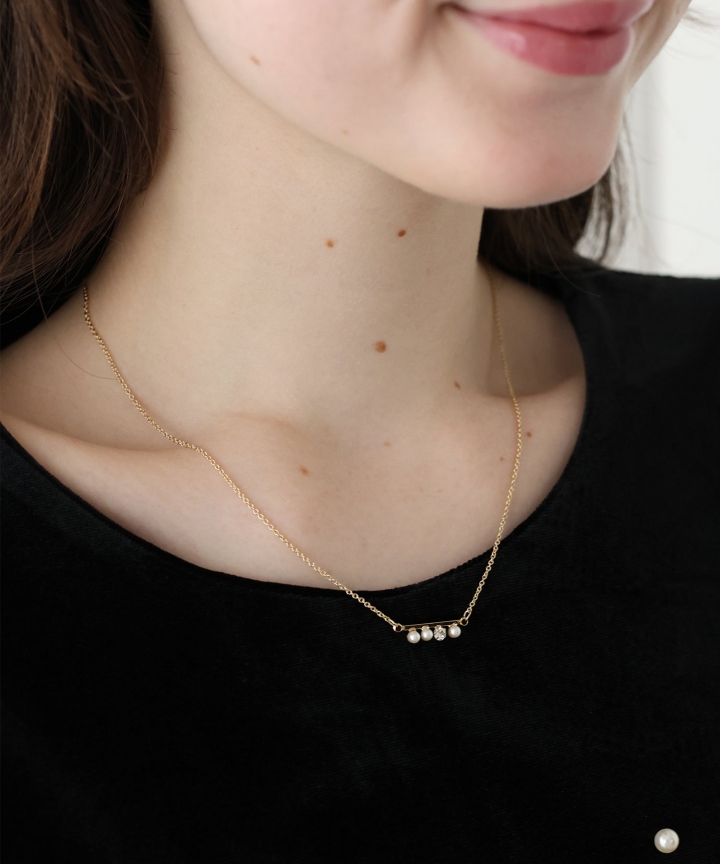 パールビジューバーネックレス / ニッケルフリー【ネコポス】