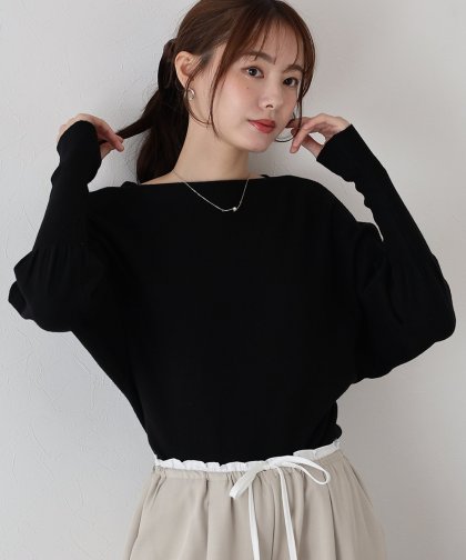 ウール混ボリュームスリーブドルマンニット ウール混ボリュームスリーブドルマンニット