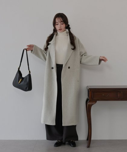 テーラードウールロングコート