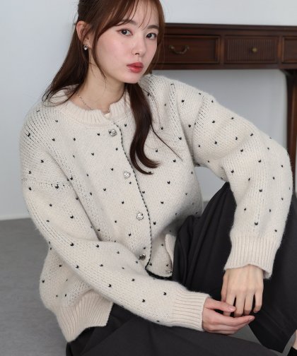 ハートニットジャガードカーディガン ハートニットジャガードカーディガン