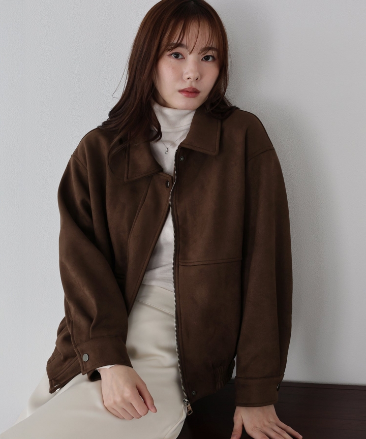 スウェードZIPブルゾン