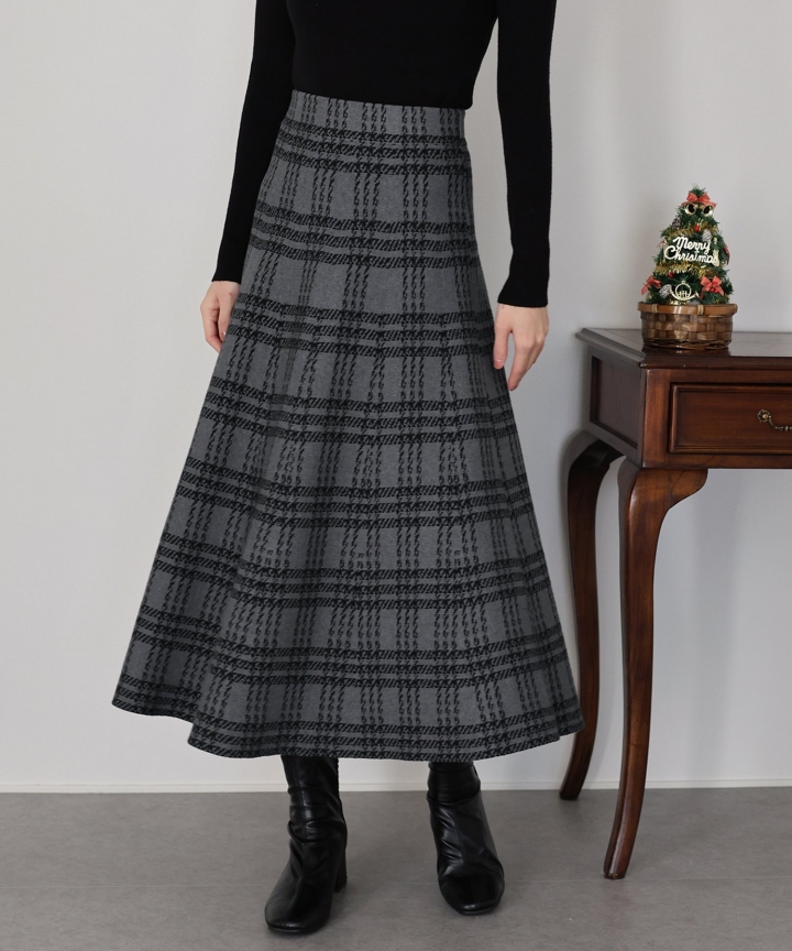 ロングチェックスカート